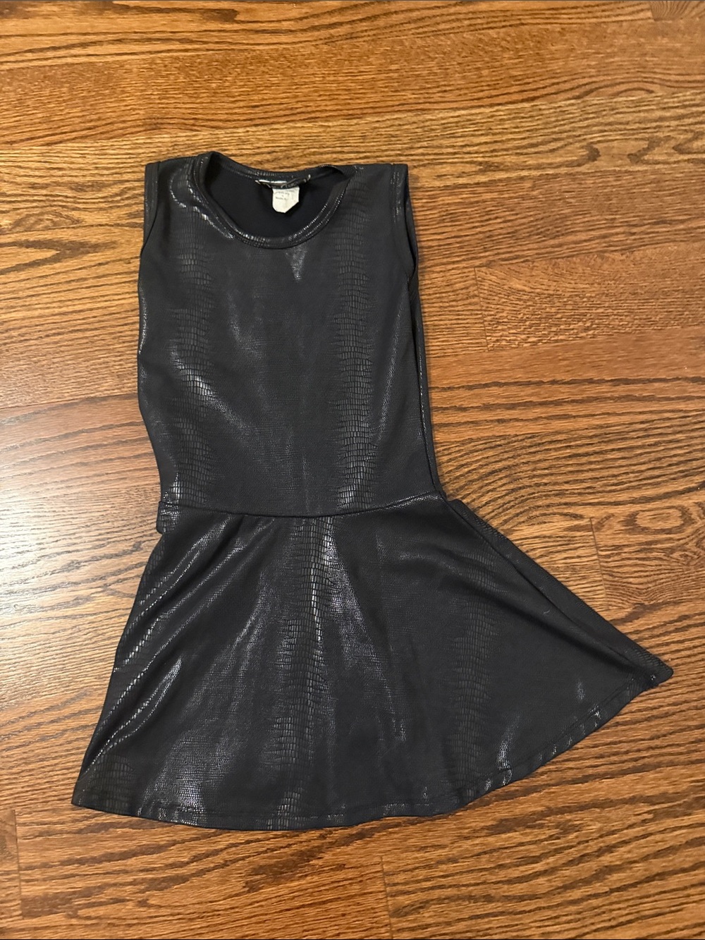 Girls Black Sleeveless Skater Dress